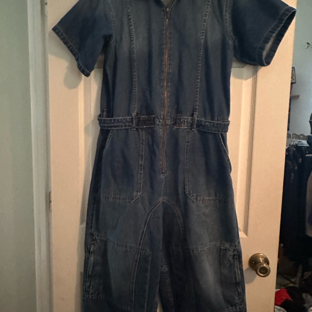 We The Free Barrel Leg Denim Coveralls